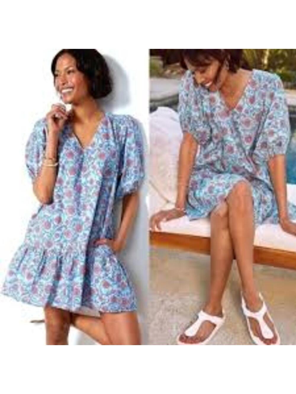 Sundry For Evereve All Day Viola Dress Women 2 M Boho Floral Tiered Beach Resort